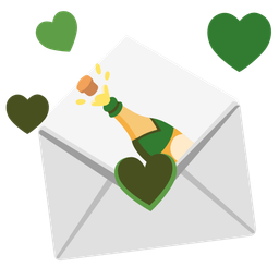 love letter and bottle with popping cork