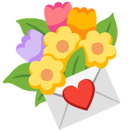 love letter and bouquet