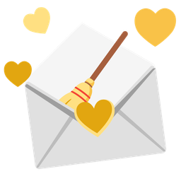 love letter and broom