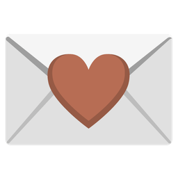 love letter and brown heart