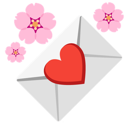 love letter and cherry blossom