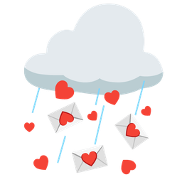 love letter and cloud with rain