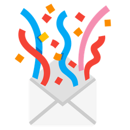 love letter and confetti ball