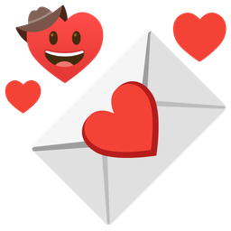 love letter and cowboy hat face