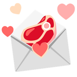 love letter and cut of meat