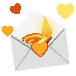 love letter and diya lamp