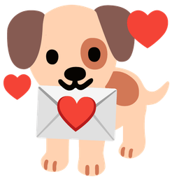 love letter and dog face