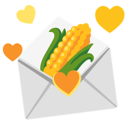 love letter and ear of corn