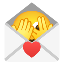 love letter and face with peeking eye