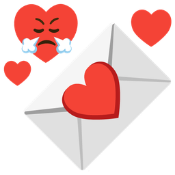 love letter and face with steam from nose