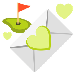 love letter and flag in hole