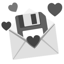 love letter and floppy disk