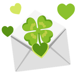 love letter and four leaf clover