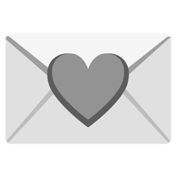 love letter and grey heart
