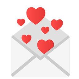 love letter and heart suit