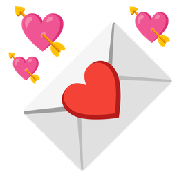 love letter and heart with arrow