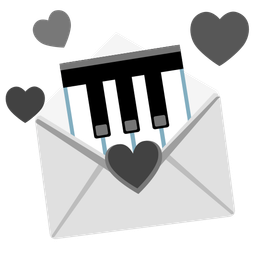 love letter and musical keyboard