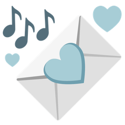 love letter and musical notes