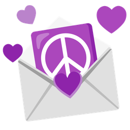 love letter and peace symbol