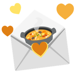 love letter and pot of food