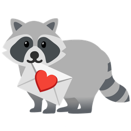 love letter and raccoon