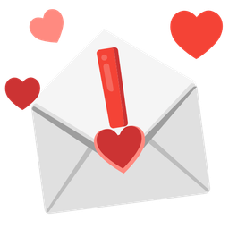 love letter and red exclamation mark