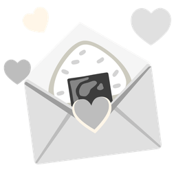 love letter and rice ball