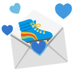 love letter and roller skate
