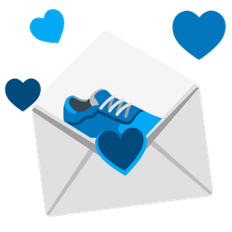 love letter and running shoe