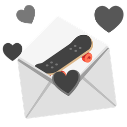 love letter and skateboard