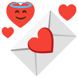 Love letter and Smiling face with halo