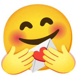 Love letter and Smiling face with open hands