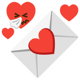 love letter and sneezing face