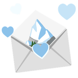 love letter and snow-capped mountain