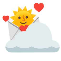 love letter and sun behind cloud