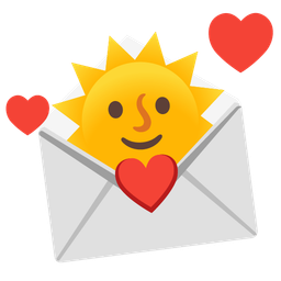 love letter and sun with face