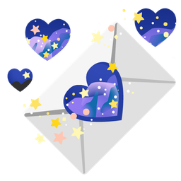 love letter and telescope