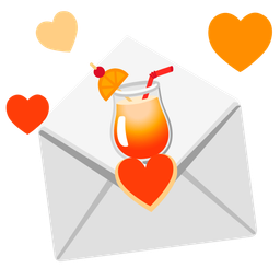 love letter and tropical drink