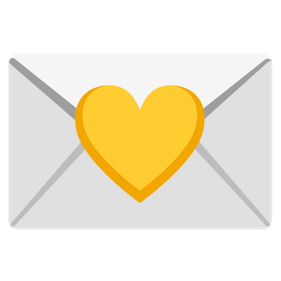 love letter and yellow heart