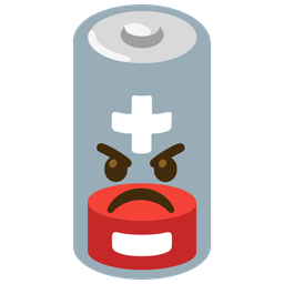 Low battery and Angry face