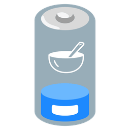 Low battery and Bowl with spoon