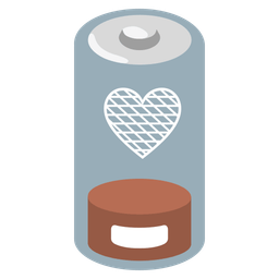 Low battery and Brown heart