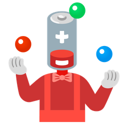 Low battery and Clown face