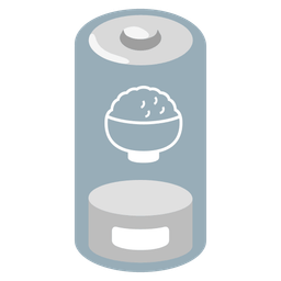 Low battery and Cooked rice