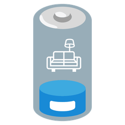 Low battery and Couch and lamp