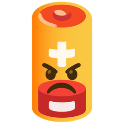 Low battery and Enraged face