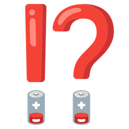 Low battery and Exclamation question mark