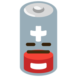 Low battery and Expressionless face