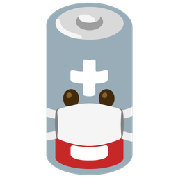 Low battery and Face with medical mask