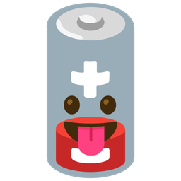 Low battery and Face with tongue